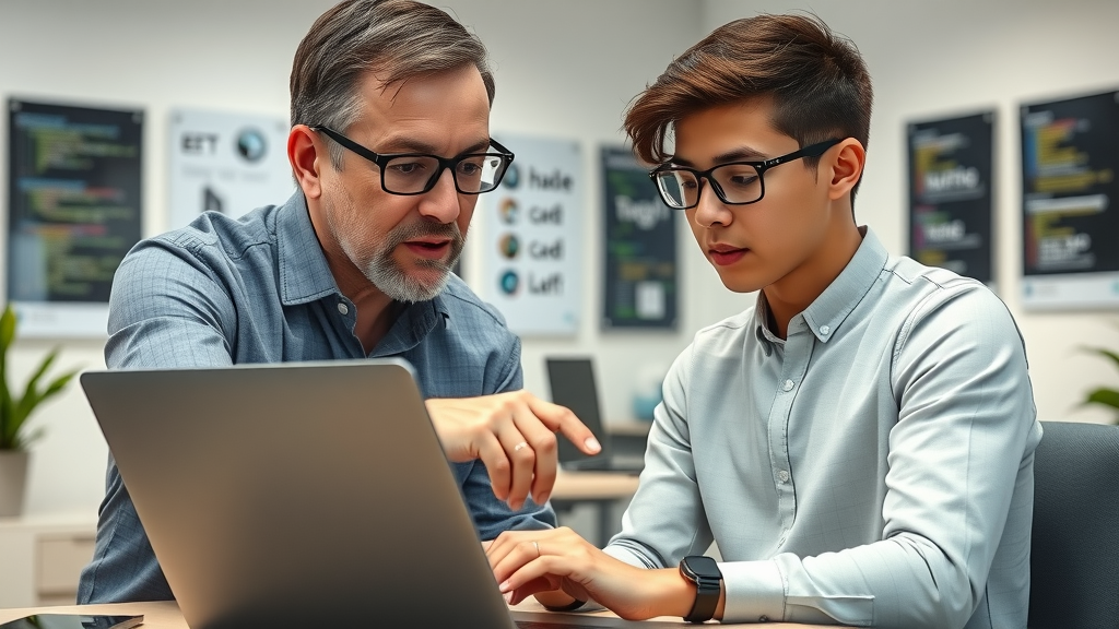 Mentor teaching software development best practices in USA office